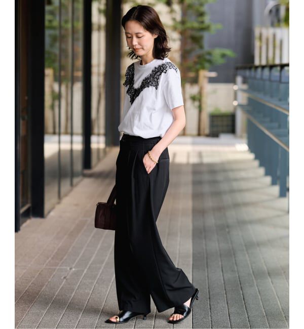 SLOBE IENA「《WEB限定/追加》アイラッシュレースTシャツ」|Tシャツ・カットソー|