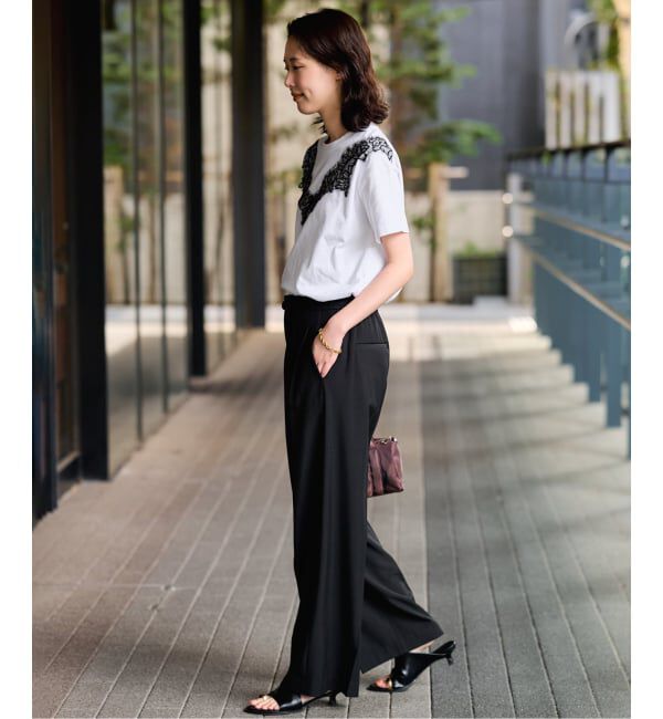SLOBE IENA「《WEB限定/追加》アイラッシュレースTシャツ」|Tシャツ・カットソー|