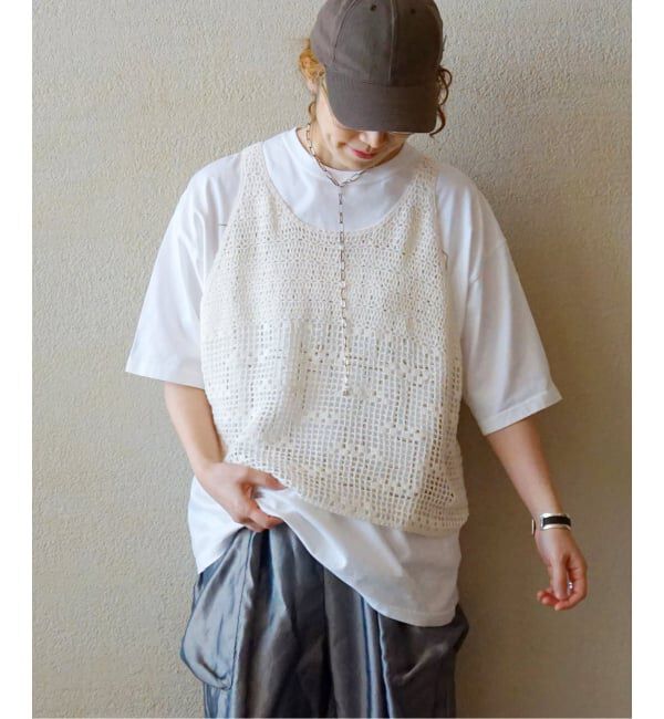 journal standard luxe「クロシェベスト」|ベスト・ジレ|ホワイト B