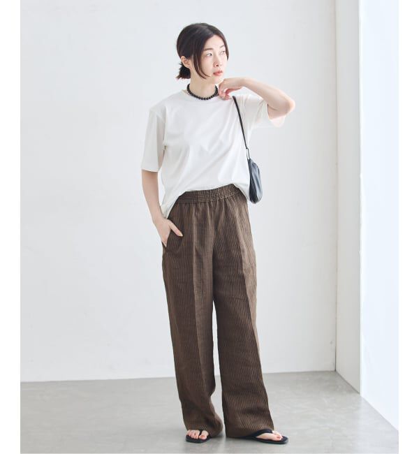 journal standard L'essage「FABRICAリネンストライプパンツ」|スラックス|