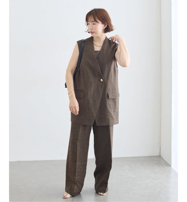 journal standard L'essage「FABRICAリネンストライプパンツ」|スラックス|