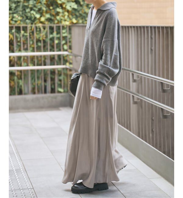 Spick and Span「《追加》ウォッシャブルキュプラフレアスカート」|スカート|