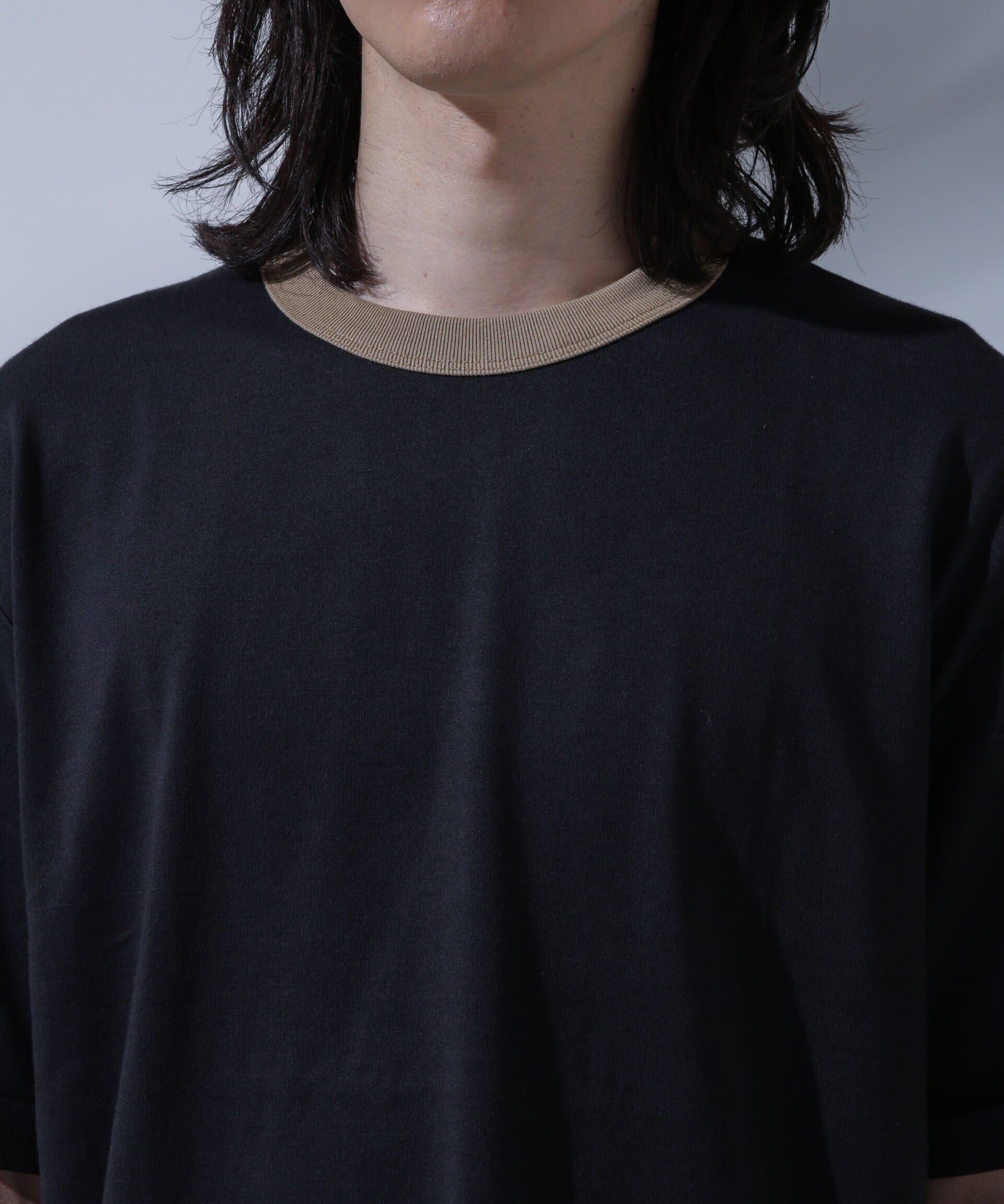 NANO universe「Anti Soaked 汗染み防止 リンガーネックTシャツ」|Tシャツ・カットソー|