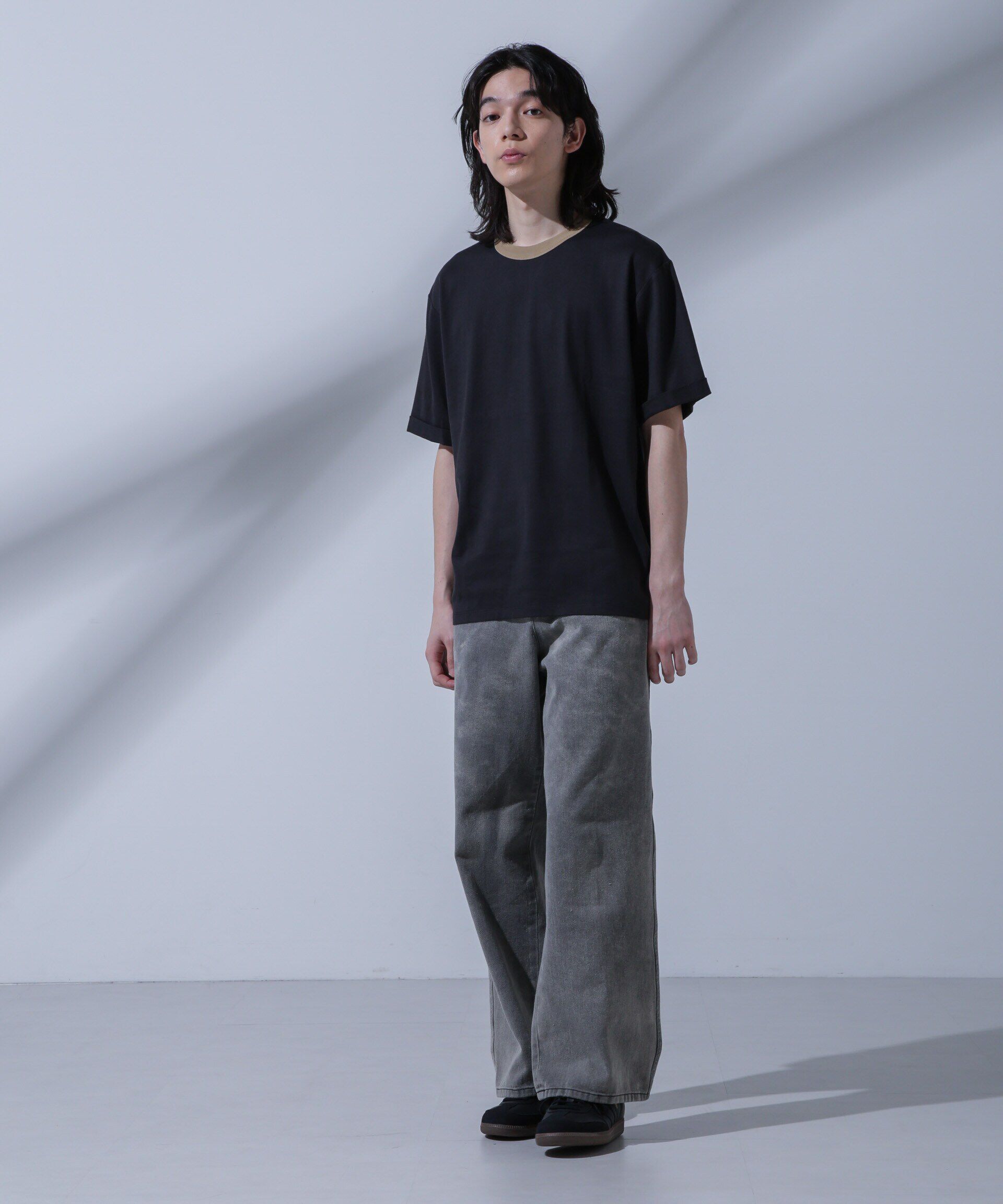 NANO universe「Anti Soaked 汗染み防止 リンガーネックTシャツ」|Tシャツ・カットソー|