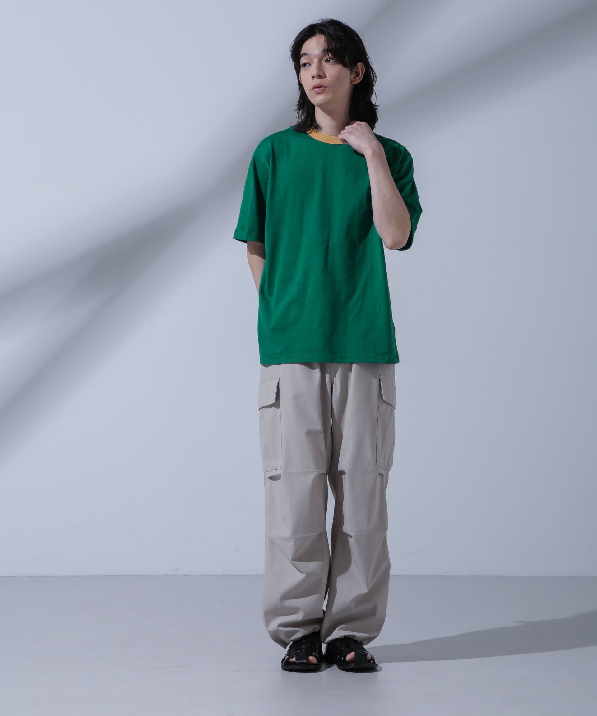 NANO universe「Anti Soaked 汗染み防止 リンガーネックTシャツ」|Tシャツ・カットソー|