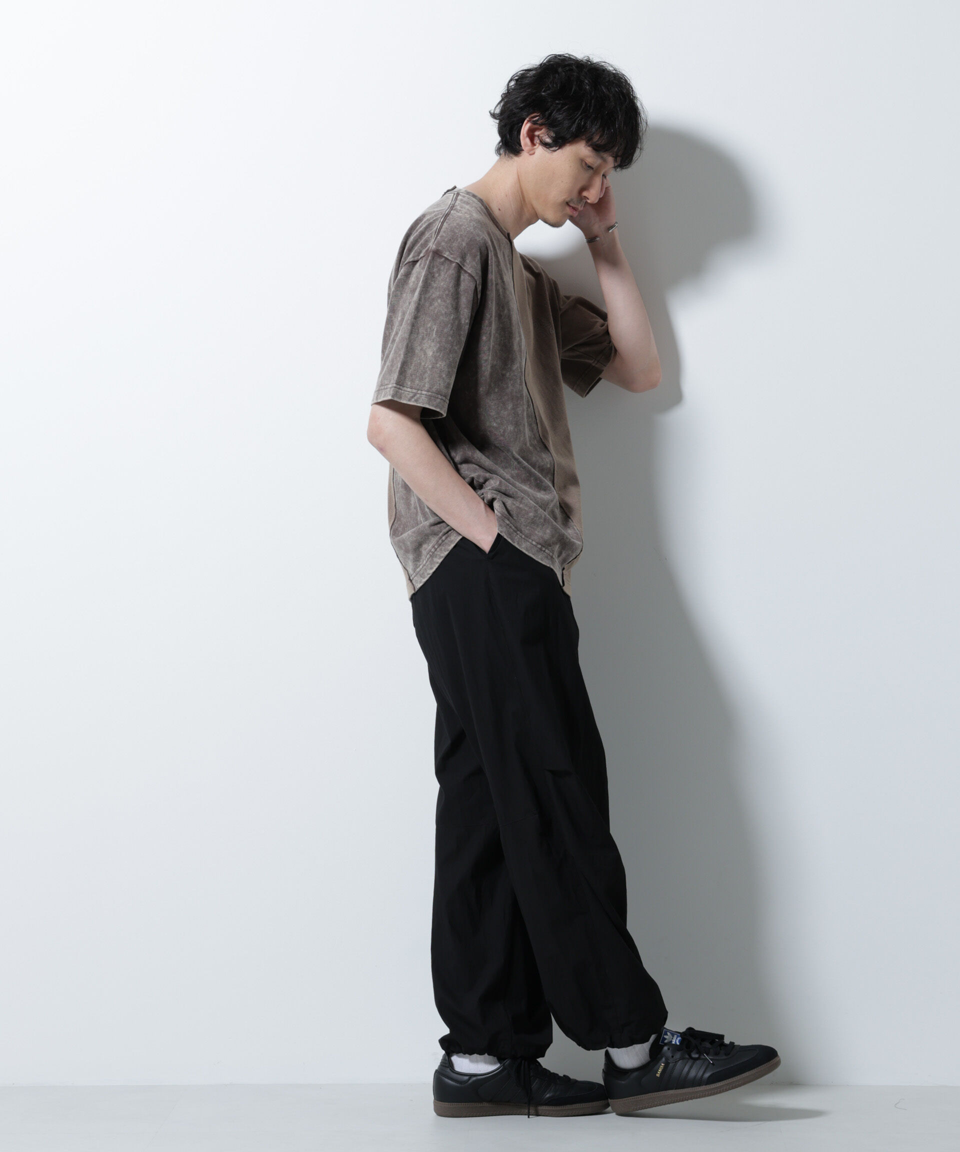 nano･universe「｢A-C-Z｣2トーンピグメントTシャツ 半袖」|Tシャツ・カットソー|