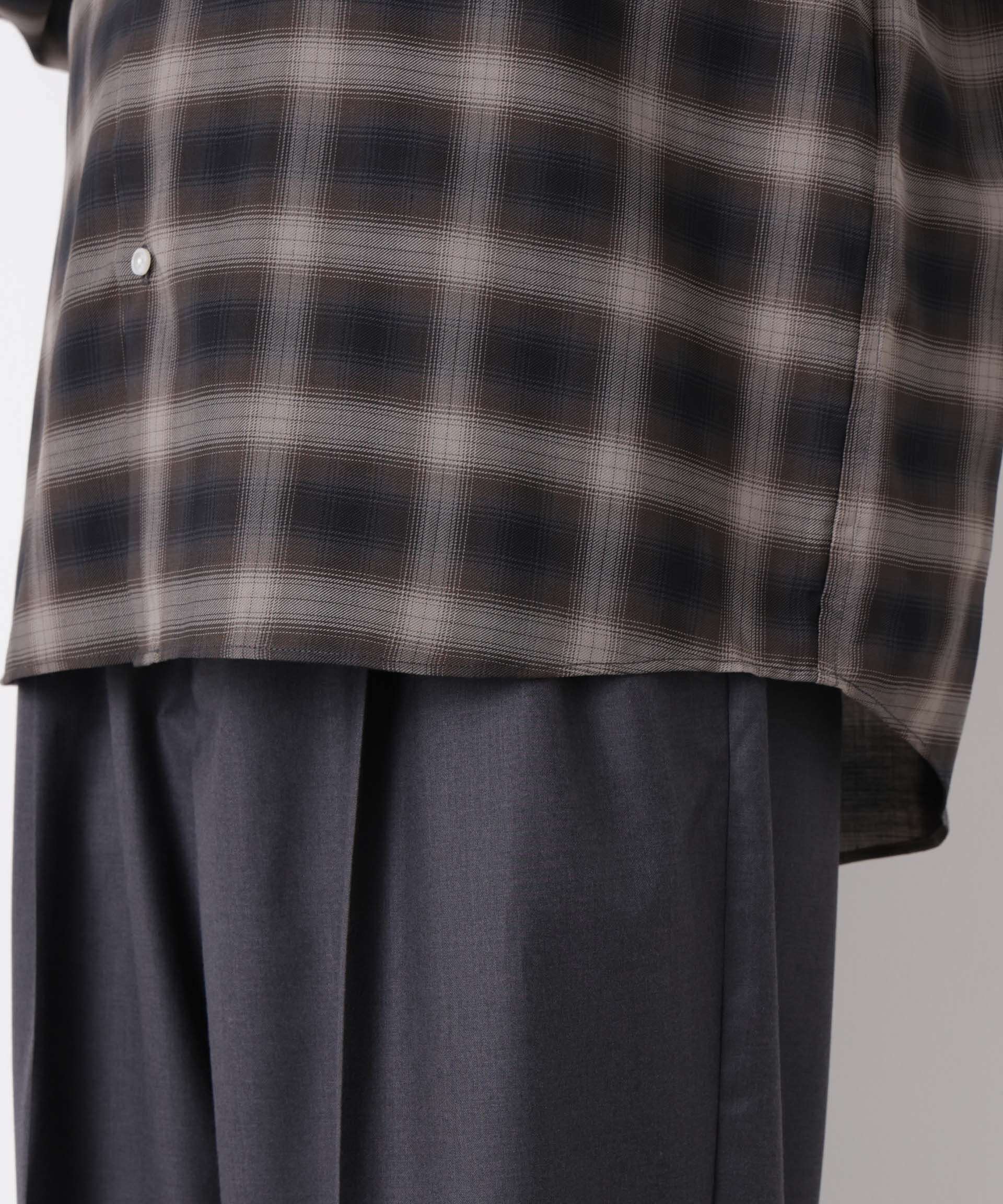  「｢OtoNANO｣LIM-BRESS クリアチェックワイドシャツ 長袖」|シャツ・ブラウス|