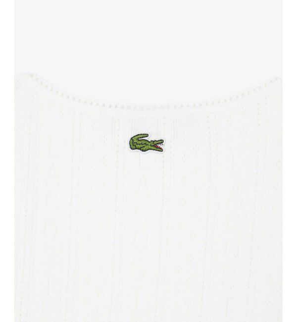 LACOSTE「レース調 ポワンテルニット リボンタンクトップ」|Tシャツ・カットソー|