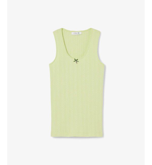 LACOSTE「レース調 ポワンテルニット リボンタンクトップ」|Tシャツ・カットソー|