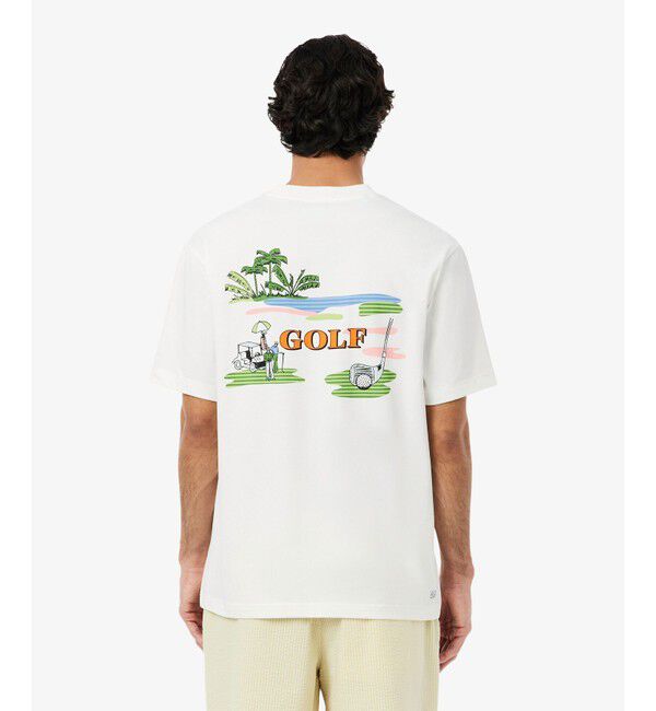 LACOSTE「ゴルフグラフィックバックプリントウルトラドライTシャツ」|Tシャツ・カットソー|