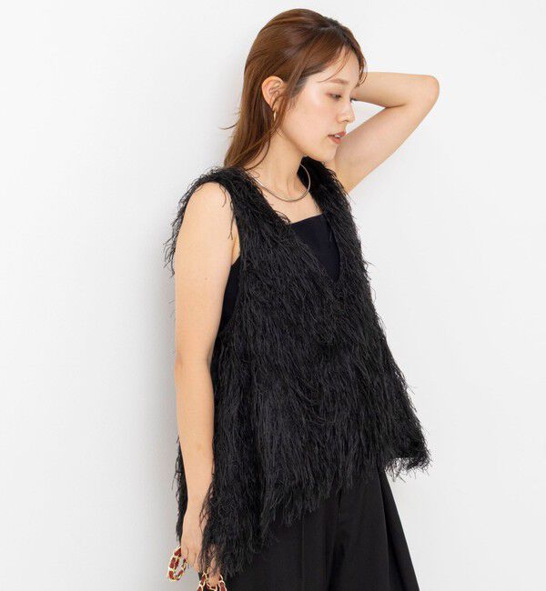 NOLLEY'S「【WEB限定】ウォッシャブルシアーフェザータンク」|シャツ・ブラウス|