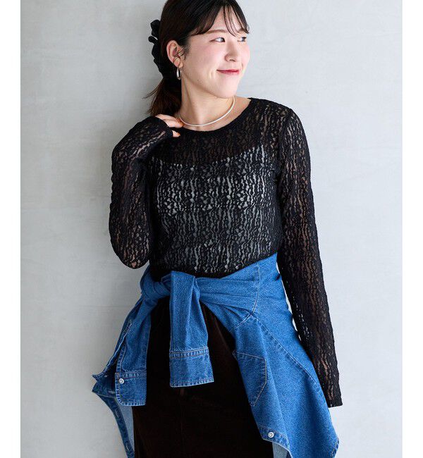 VIS「【WEB/一部店舗限定】レースカットプルオーバー」|Tシャツ・カットソー|