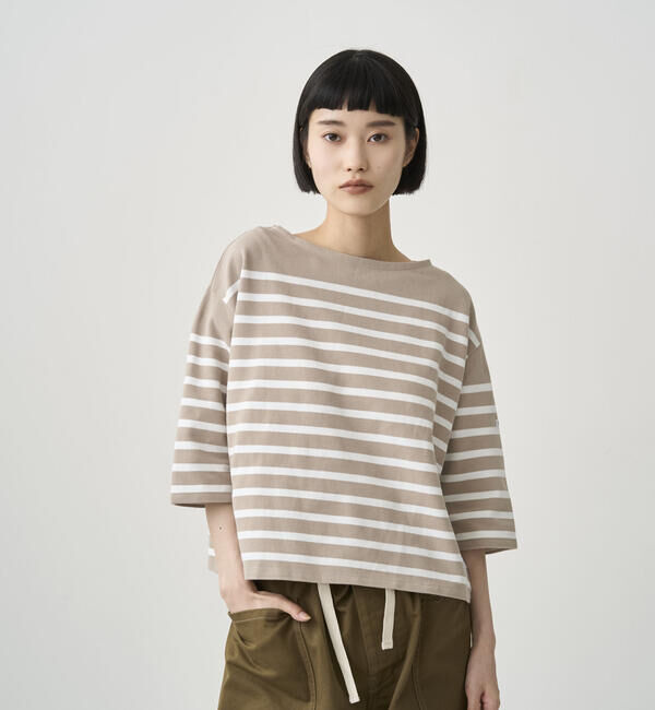 ORCIVAL「ORCIVAL | ラッセル ボートネック5分袖Tシャツ WOMEN」|Tシャツ・カットソー|BEIGE系1