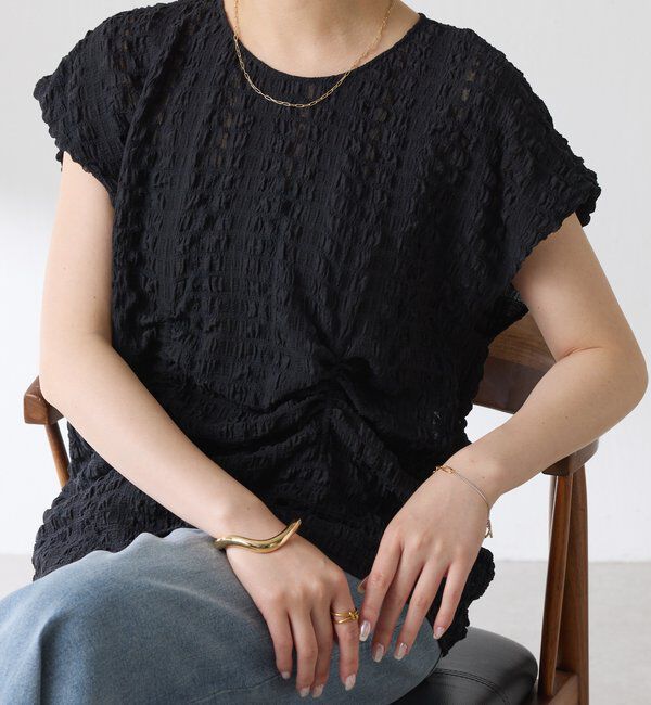  「【シルエットを変えられる】ドロストウエストフレンチTシャツ」|シャツ・ブラウス|