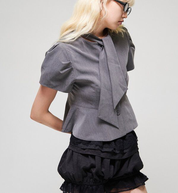  「【SixM】Chic Puff Jacket」|テーラードジャケット|