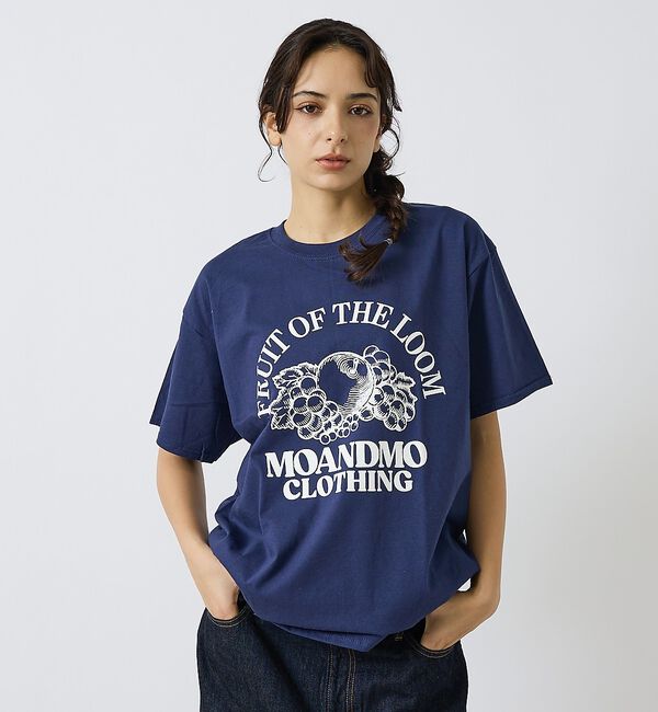 ABAHOUSE「【MOANDMO CLOHING &times; FRUIT OF THE LOOM】限定コ」|Tシャツ・カットソー|ネイビー