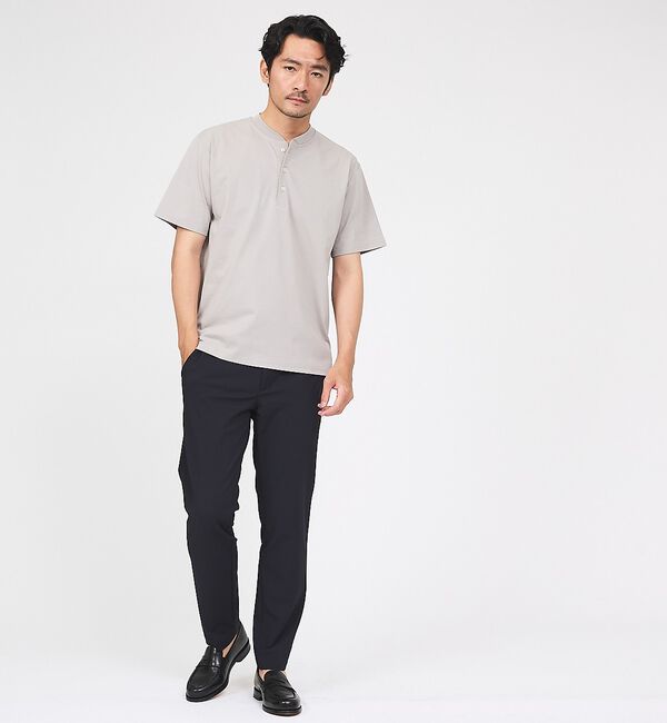 ABAHOUSE「【接触冷感/セットアップ対応】ナイロンジャガード ストレッチ スラックス」|スラックス|