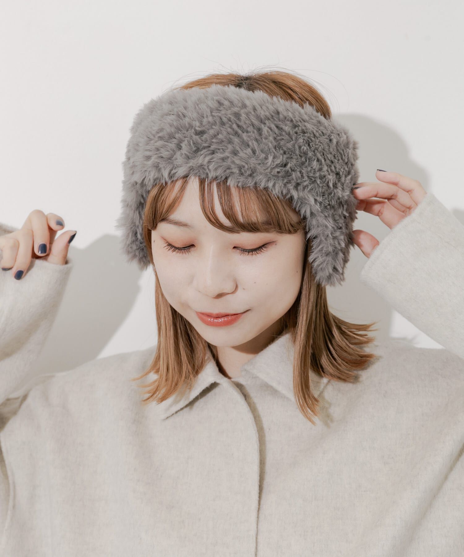 SMELLY「ファーフラップヘアバンド」|ヘアバンド|