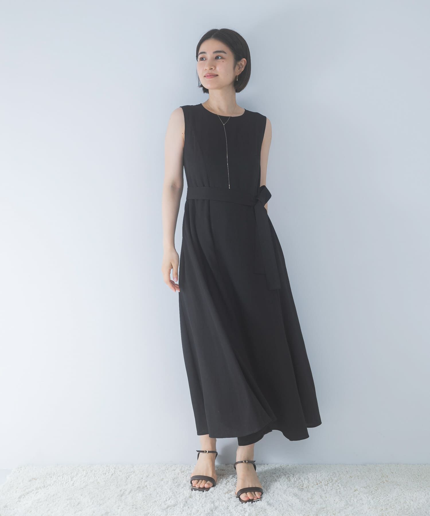 URBAN RESEARCH ROSSO「ベルト付フレアシルエットロングドレス」|その他|