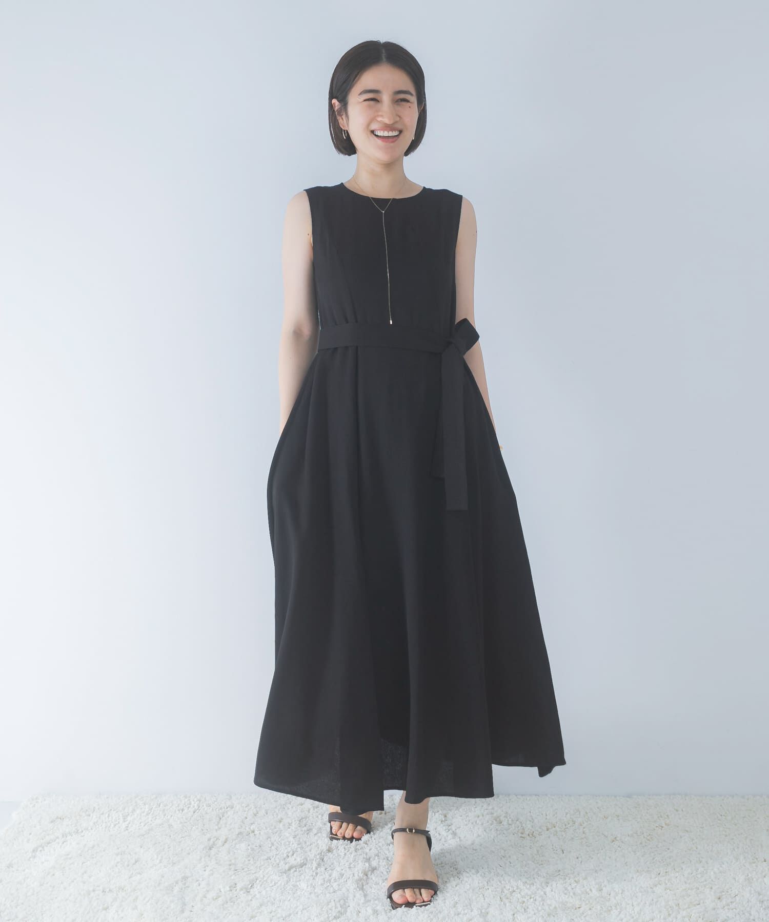 URBAN RESEARCH ROSSO「ベルト付フレアシルエットロングドレス」|その他|