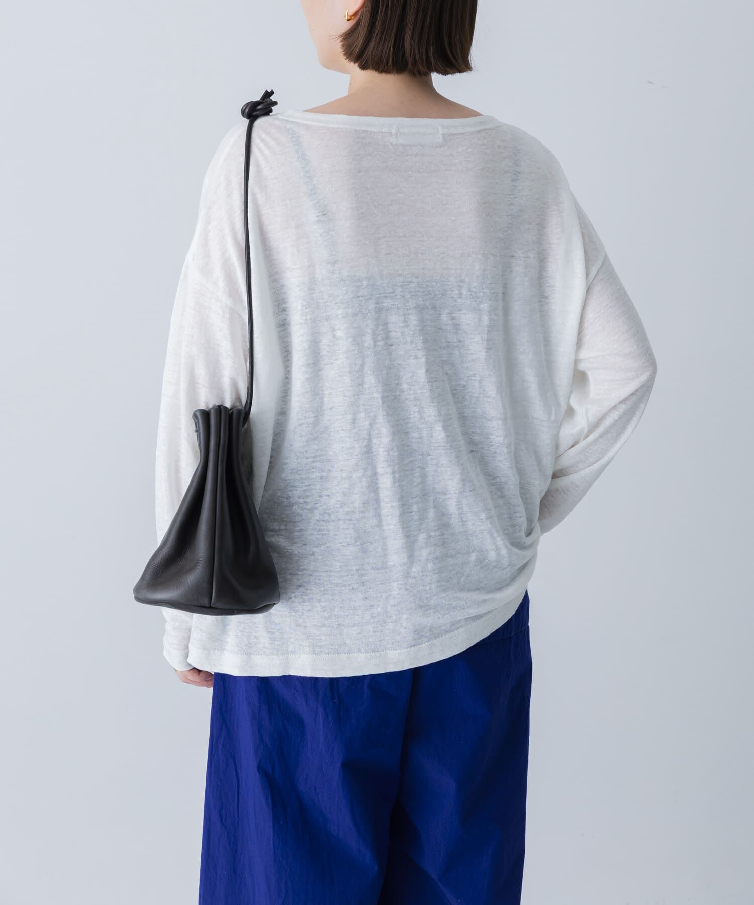 かぐれ「リネンボートネックカットソー」|Tシャツ・カットソー|
