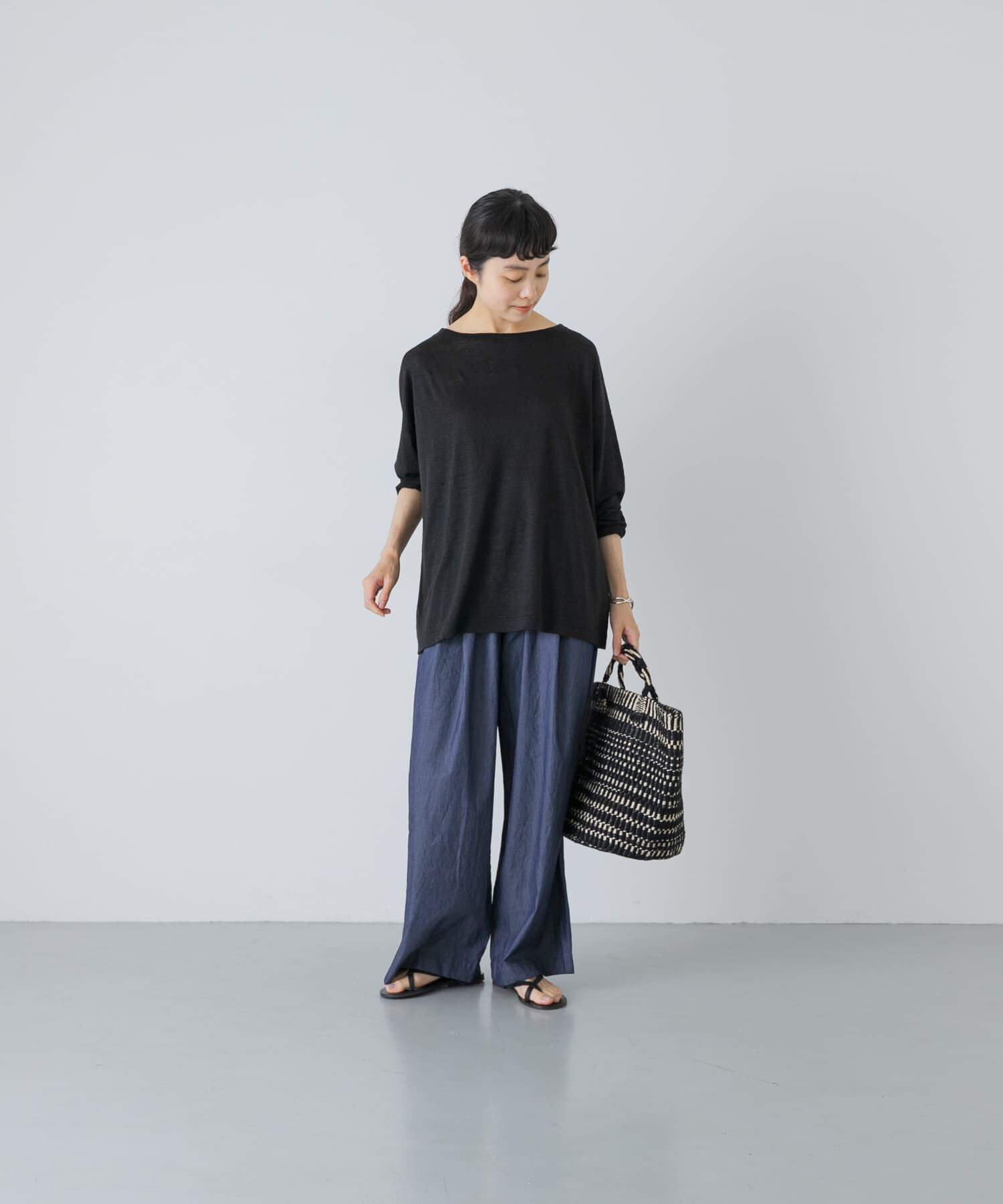 かぐれ「リネンボートネックカットソー」|Tシャツ・カットソー|