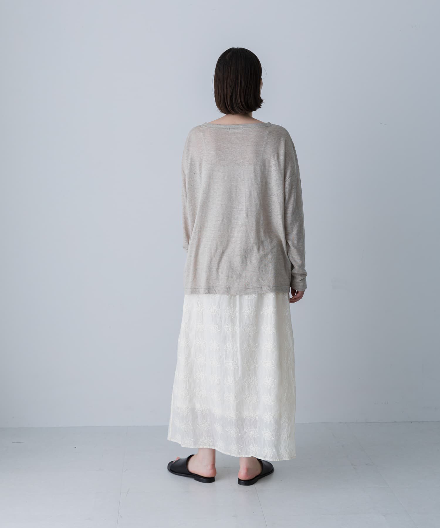かぐれ「リネンボートネックカットソー」|Tシャツ・カットソー|