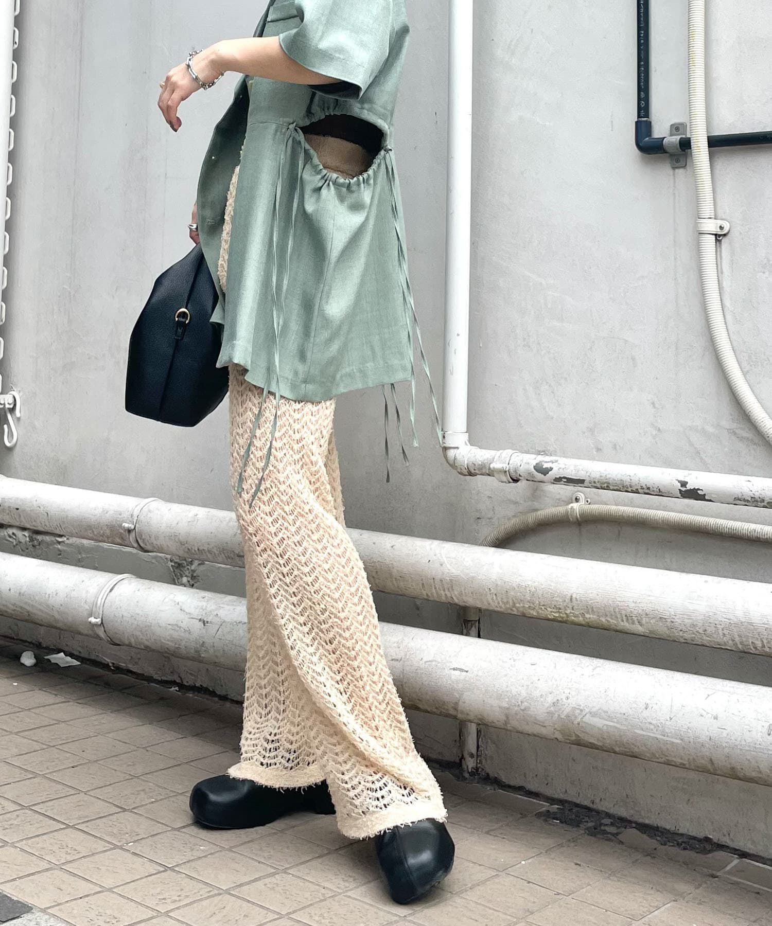  「透かし編みニットパンツ」|その他|