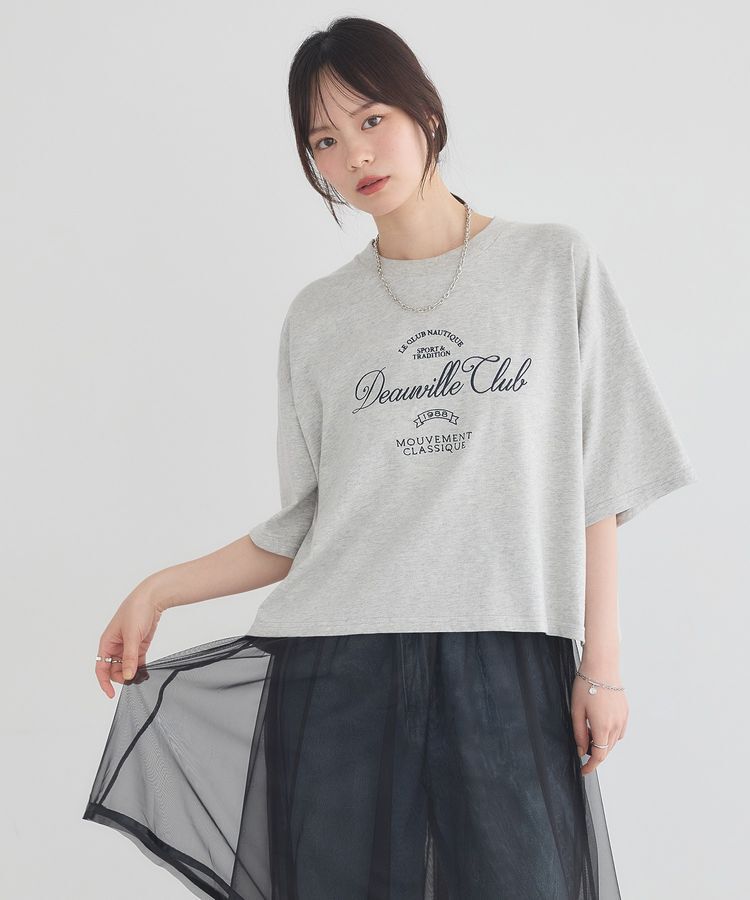 earth music&ecology「【接触冷感】カレッジロゴ刺繍Tシャツ」|Tシャツ・カットソー|