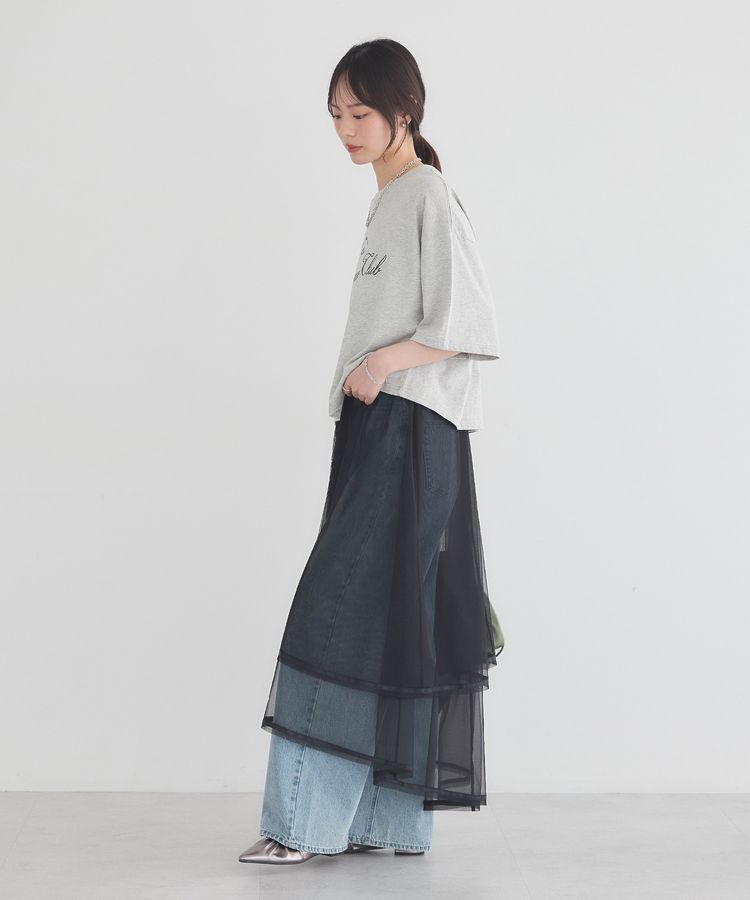 earth music&ecology「【接触冷感】カレッジロゴ刺繍Tシャツ」|Tシャツ・カットソー|