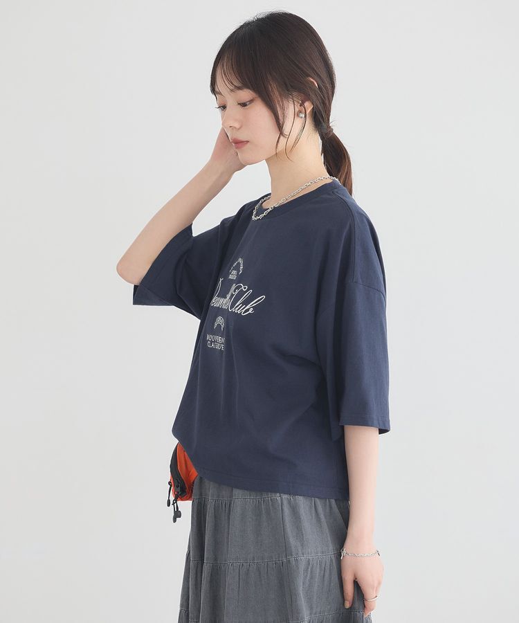 earth music&ecology「【接触冷感】カレッジロゴ刺繍Tシャツ」|Tシャツ・カットソー|