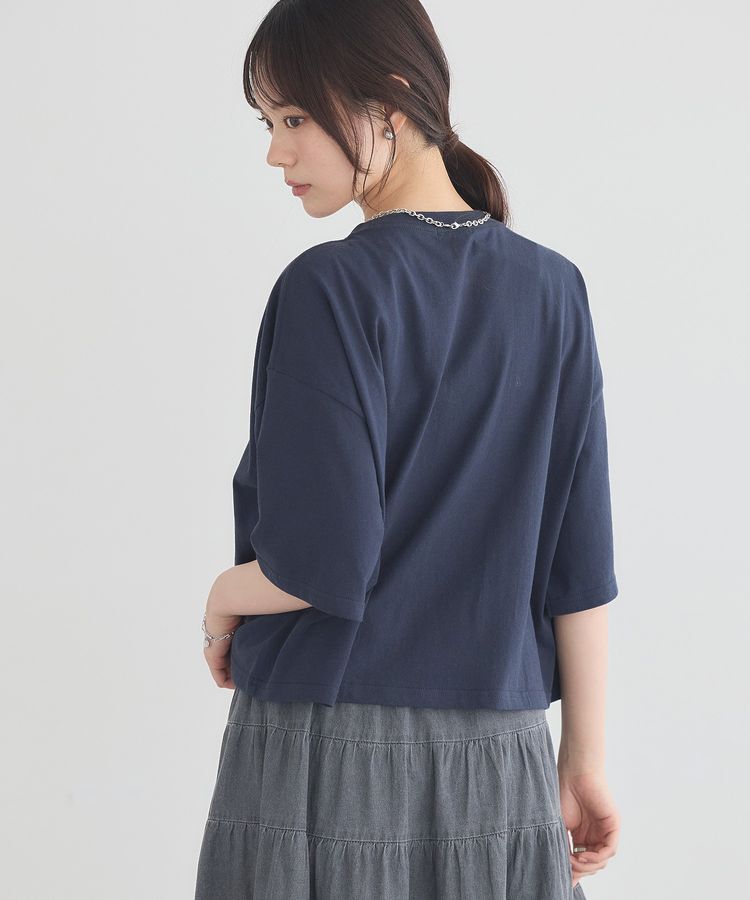 earth music&ecology「【接触冷感】カレッジロゴ刺繍Tシャツ」|Tシャツ・カットソー|