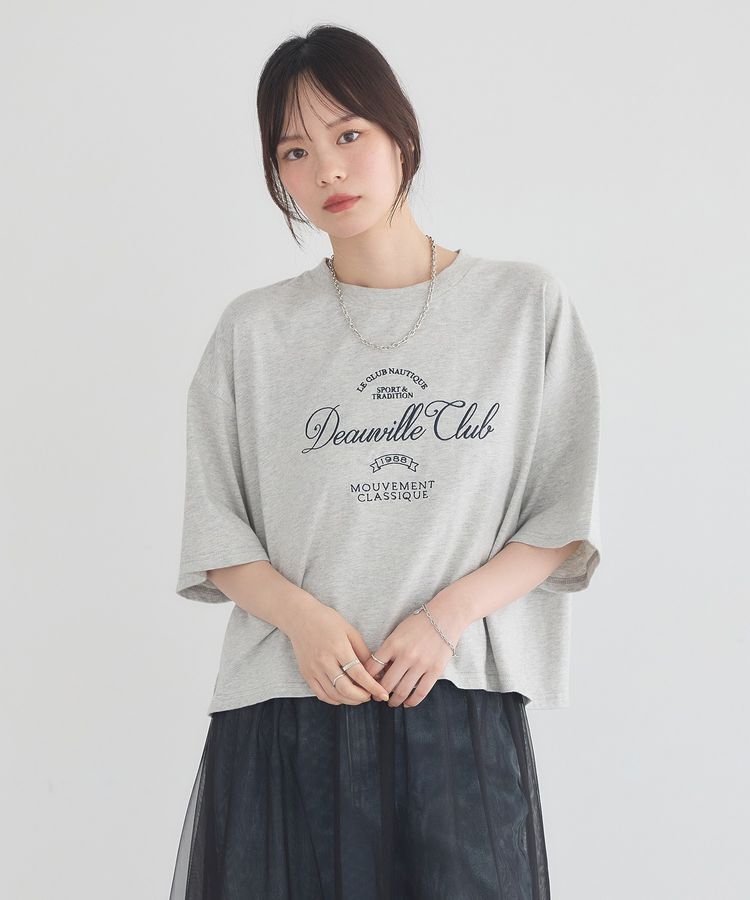 earth music&ecology「【接触冷感】カレッジロゴ刺繍Tシャツ」|Tシャツ・カットソー|