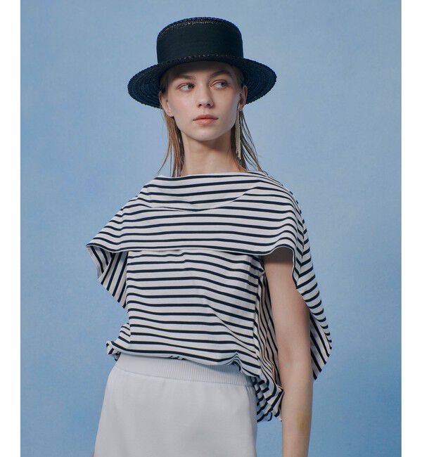 LOULOU WILLOUGHBY「【LOULOU WILLOUGHBY】ケープデコルテトップス」|Tシャツ・カットソー|ネイビー