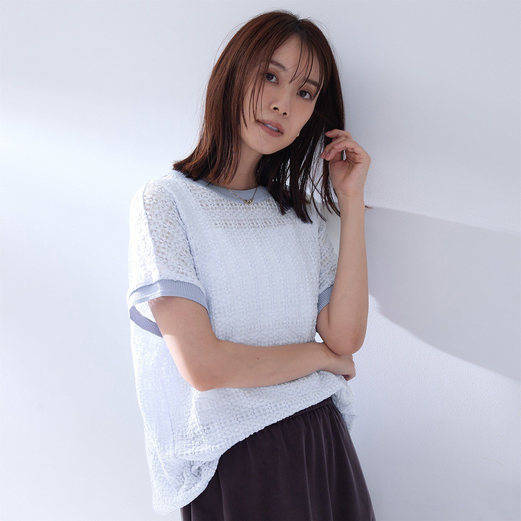 UNTITLED「【洗える／シアー】ミニヨンレースプルオーバー」|Tシャツ・カットソー|
