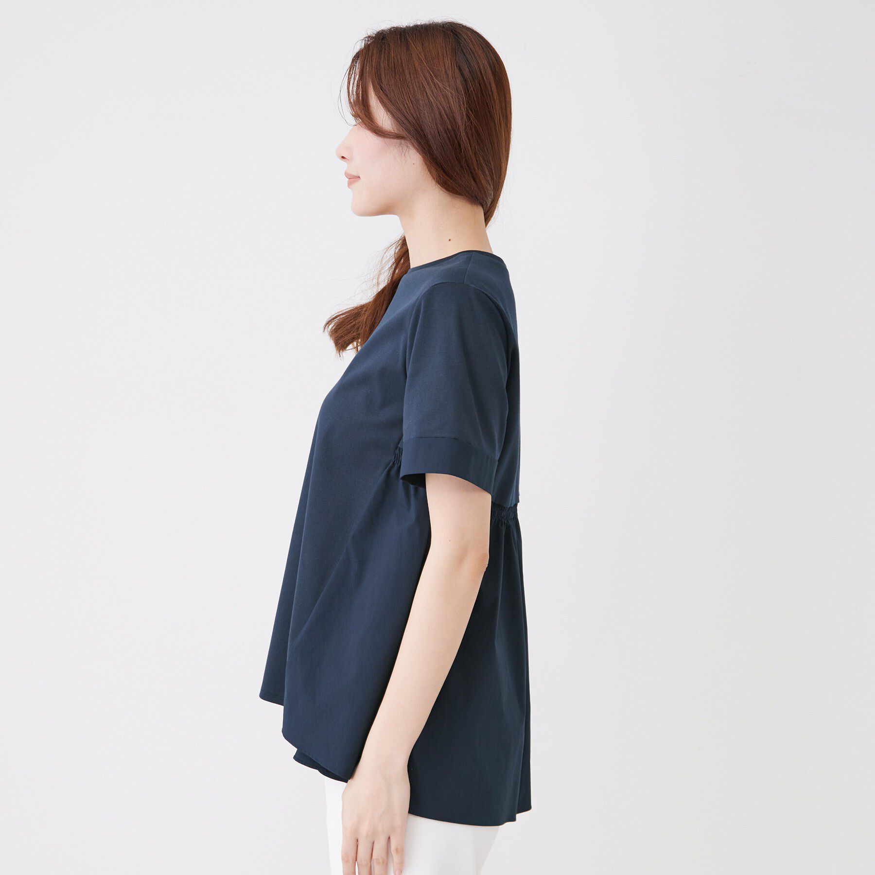 COUP DE CHANCE「【手洗い可／日本製】バックペプラムデザイン プルオーバー」|Tシャツ・カットソー|