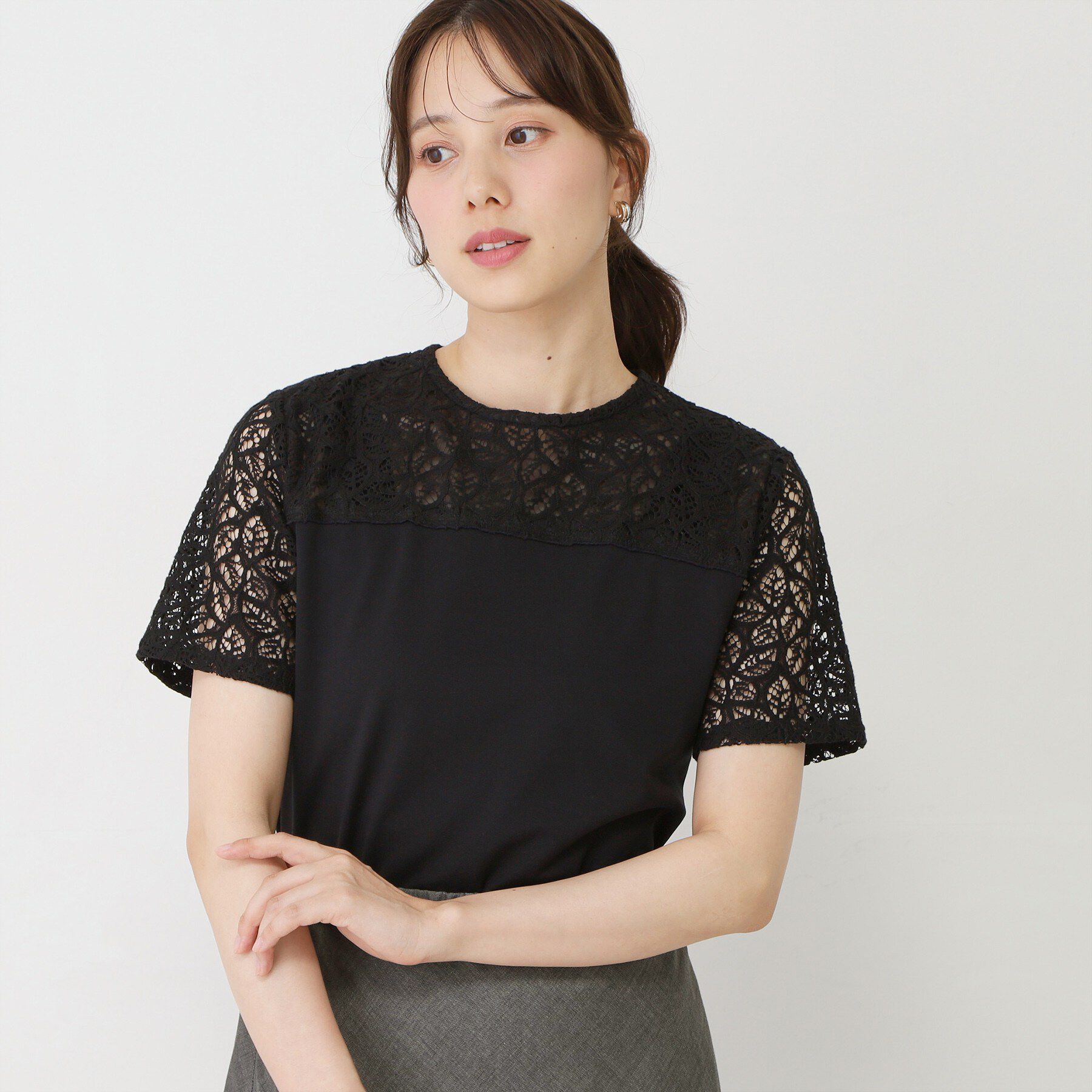 COUP DE CHANCE「【手洗い可／日本製】ラッセルレースプルオーバー」|Tシャツ・カットソー|