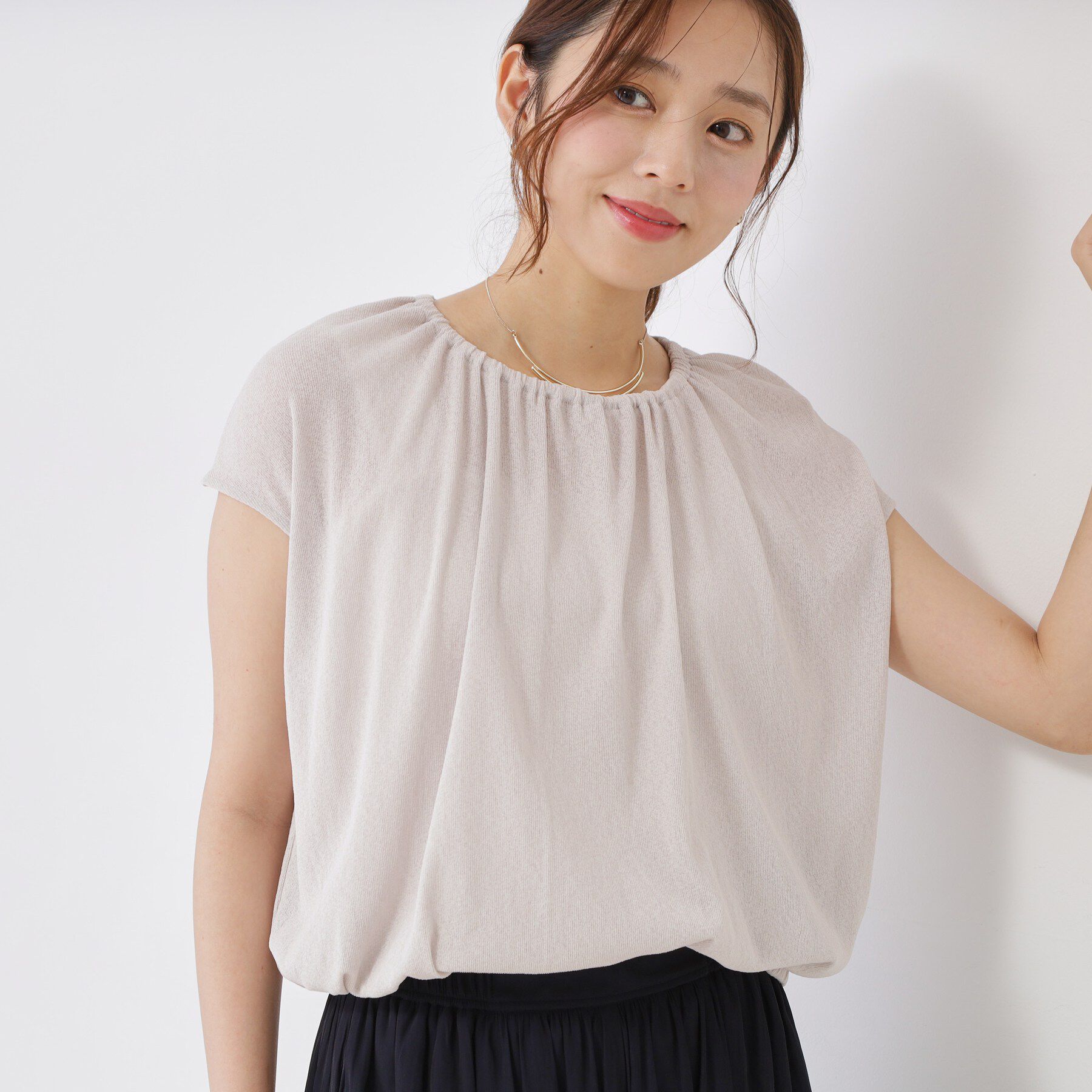 COUP DE CHANCE「【手洗い可／日本製】フレンチスリーブトップス」|Tシャツ・カットソー|
