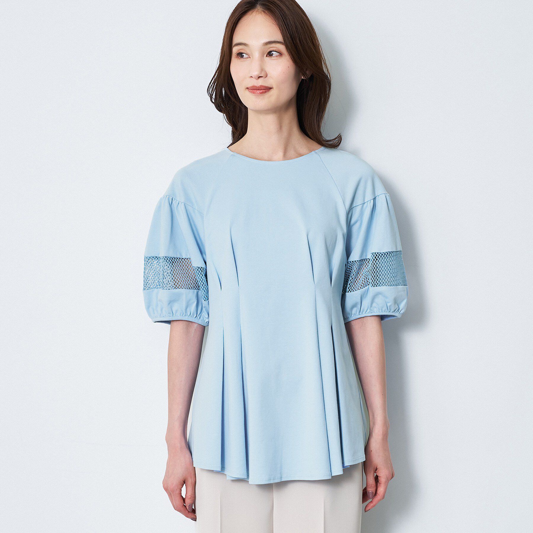 Reflect「メッシュ切り替えスリーブトップス」|Tシャツ・カットソー|