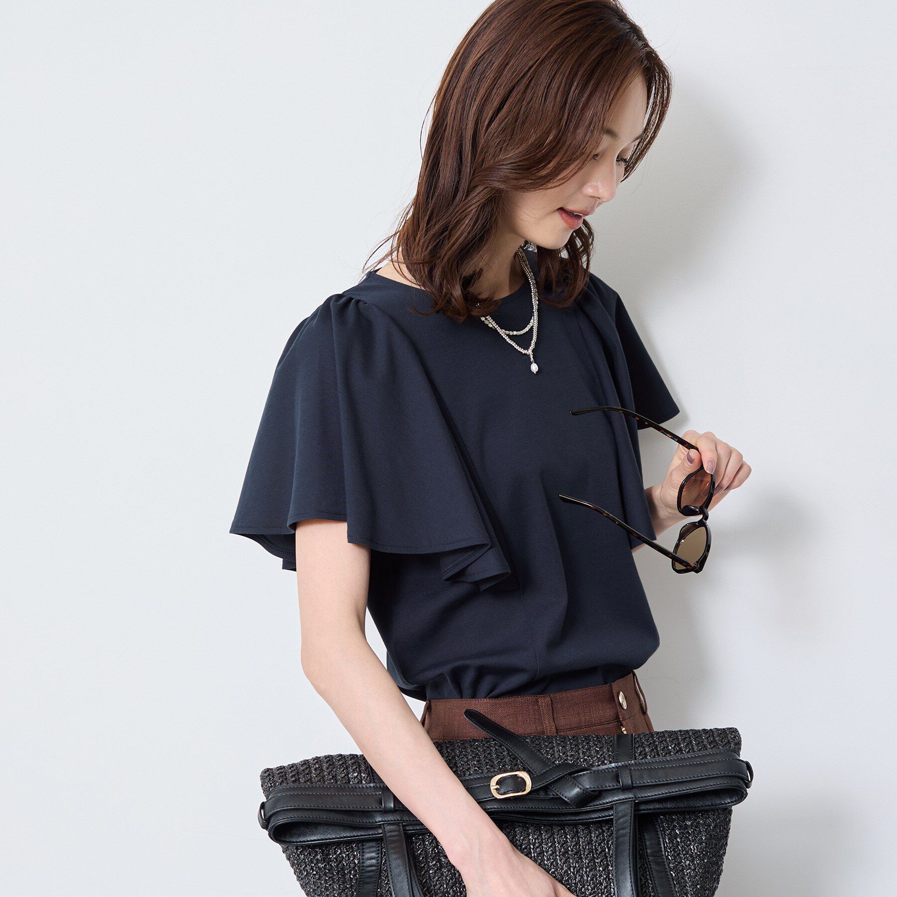 Reflect「【UVカット／接触冷感／吸水速乾】フレアスリーブトップス」|Tシャツ・カットソー|