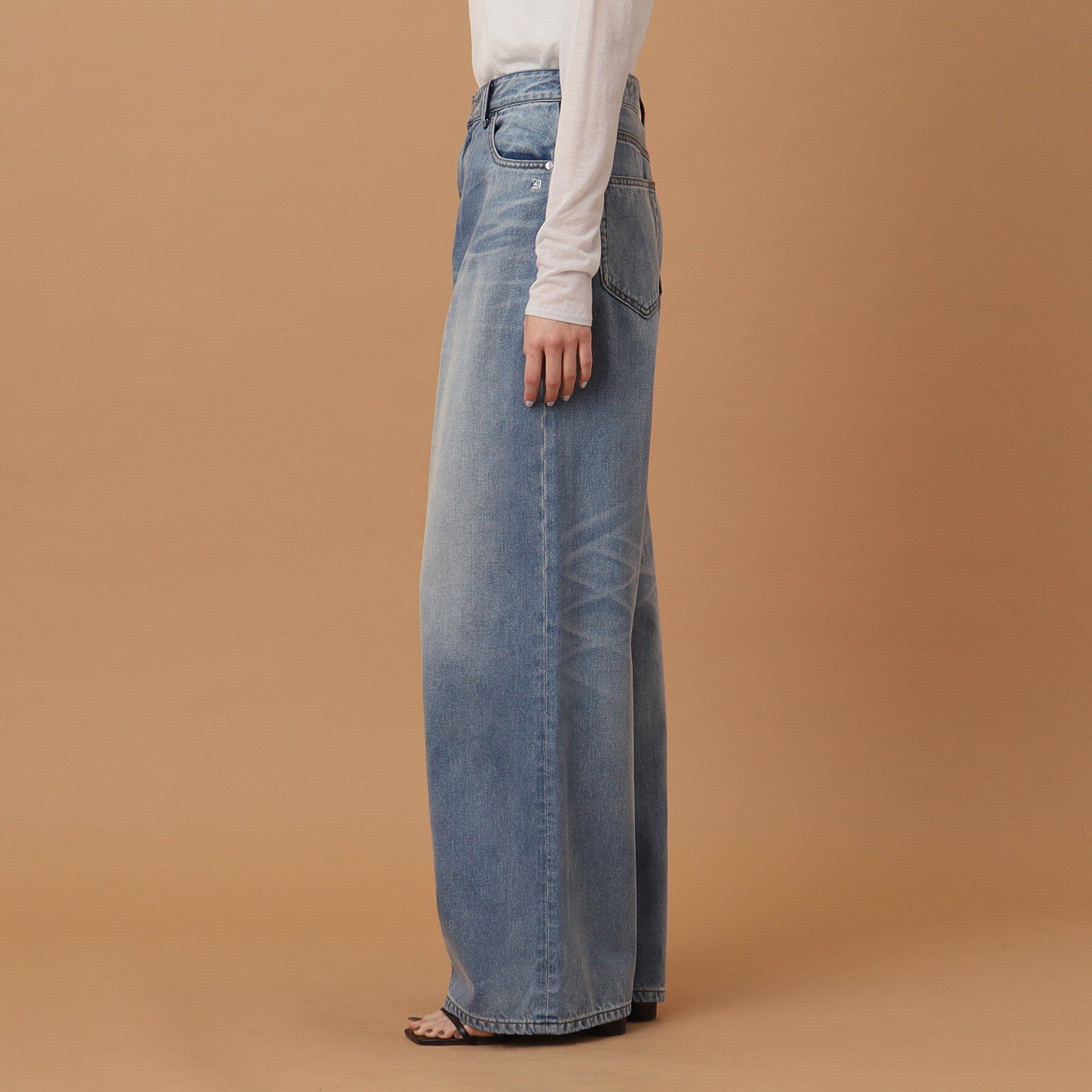 DRESSTERIOR「ヴィンテージ加工ワイドデニムパンツ」|デニム|