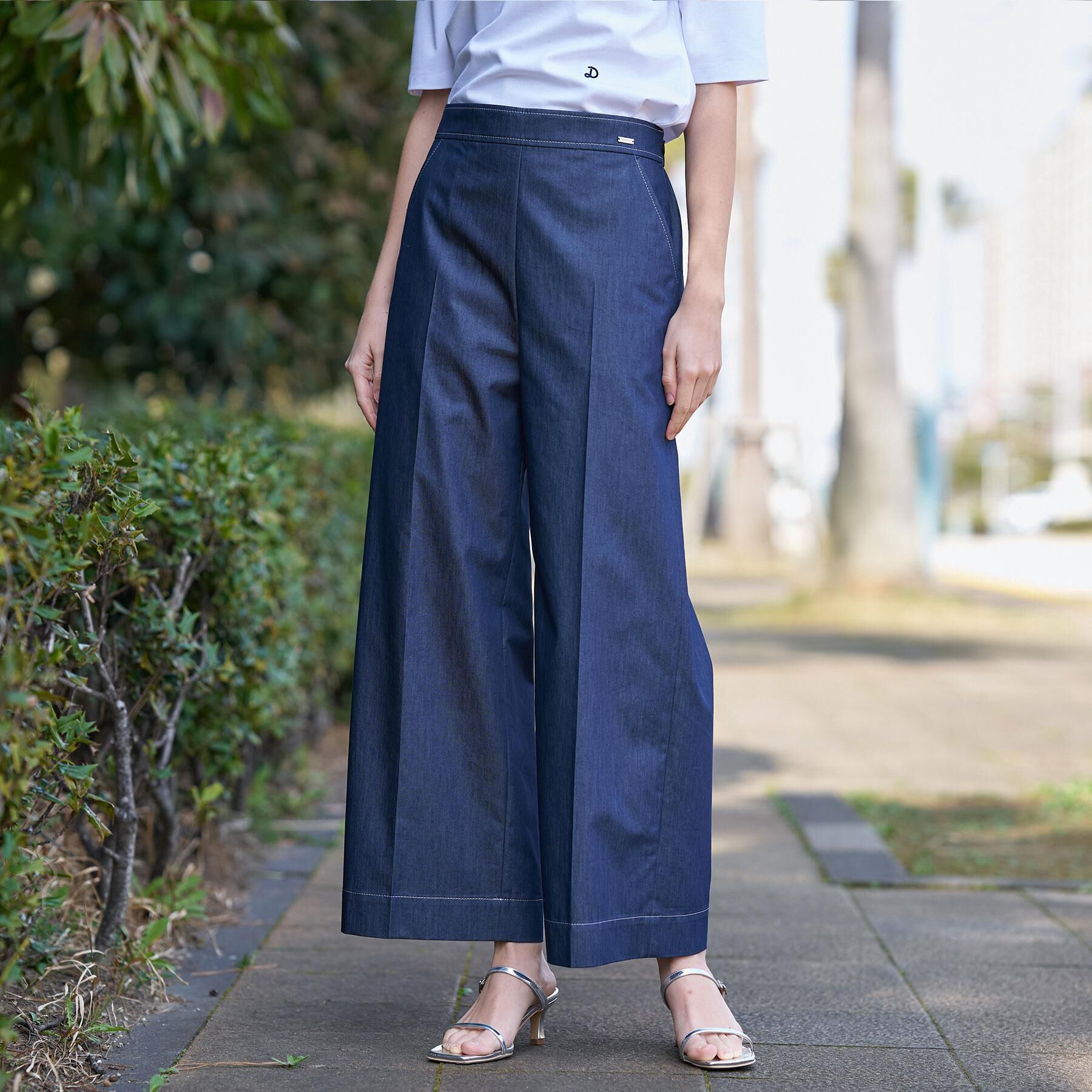 DRESSTERIOR「【接触冷感】イージーウエスト ワイドデニム」|その他|