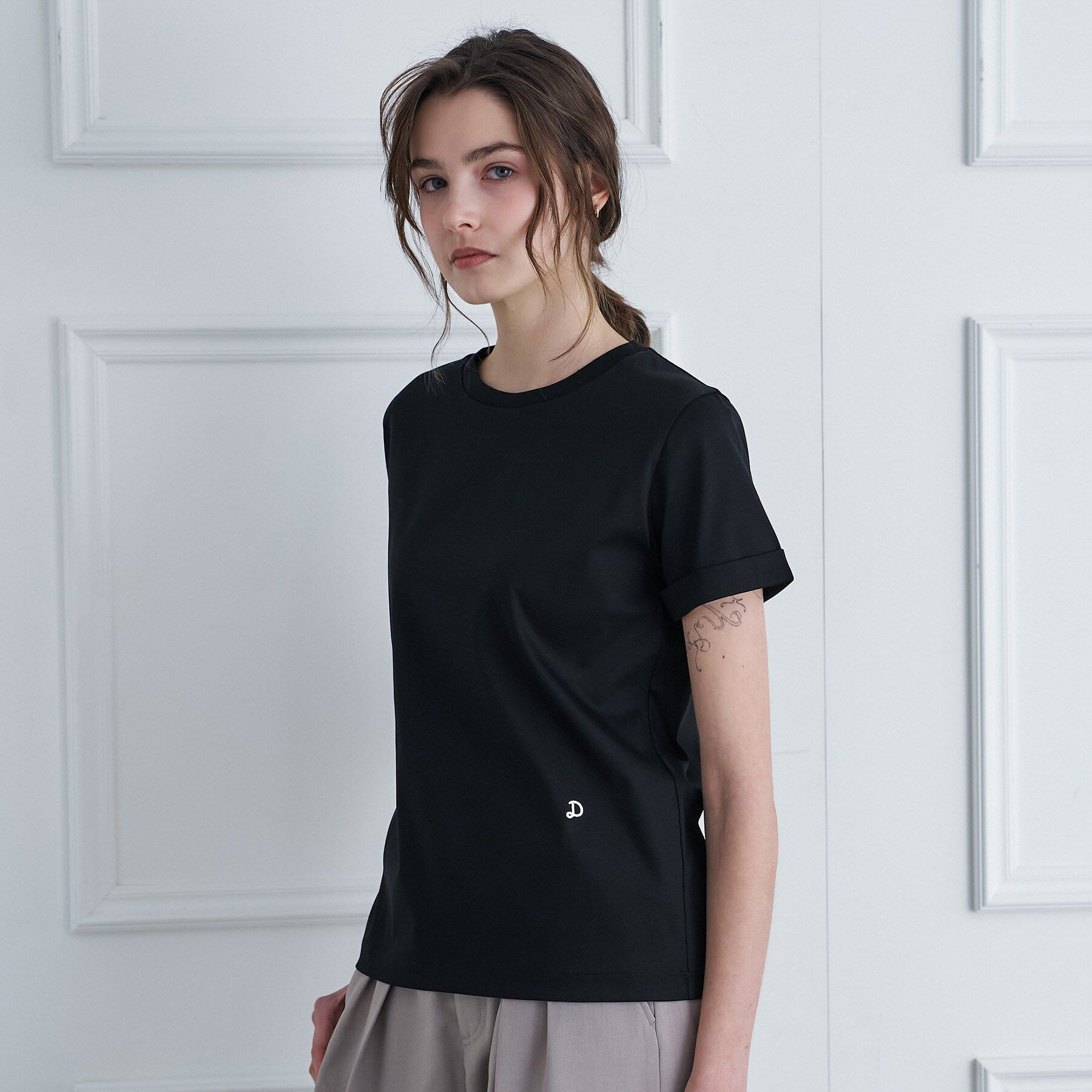 DRESSTERIOR「【接触冷感／抗菌防臭／消臭】アイスクリアコットン ターンナップT」|Tシャツ・カットソー|