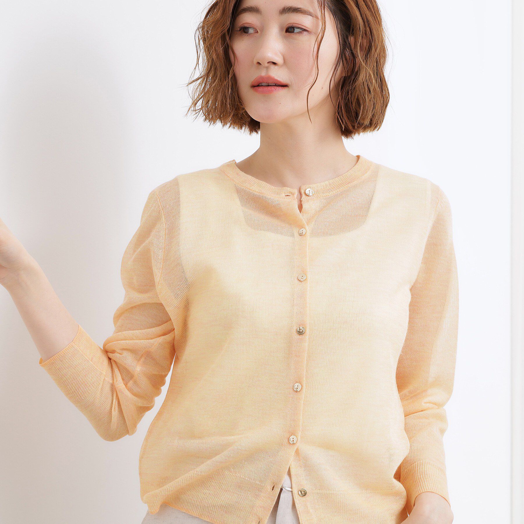 grove「高評価！【洗える/名品】大人の透け感、シアーカーディガン」|カーディガン|