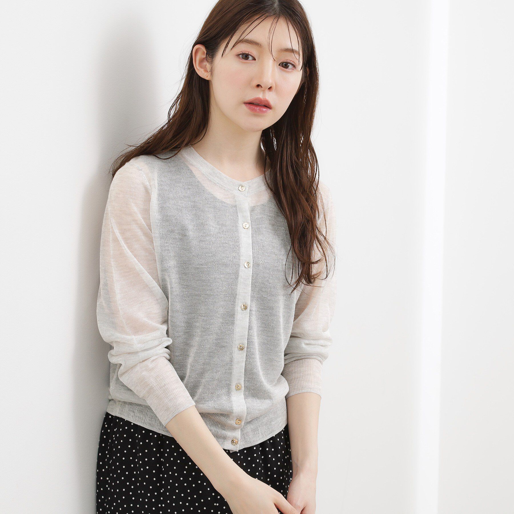 grove「高評価！【洗える/名品】大人の透け感、シアーカーディガン」|カーディガン|