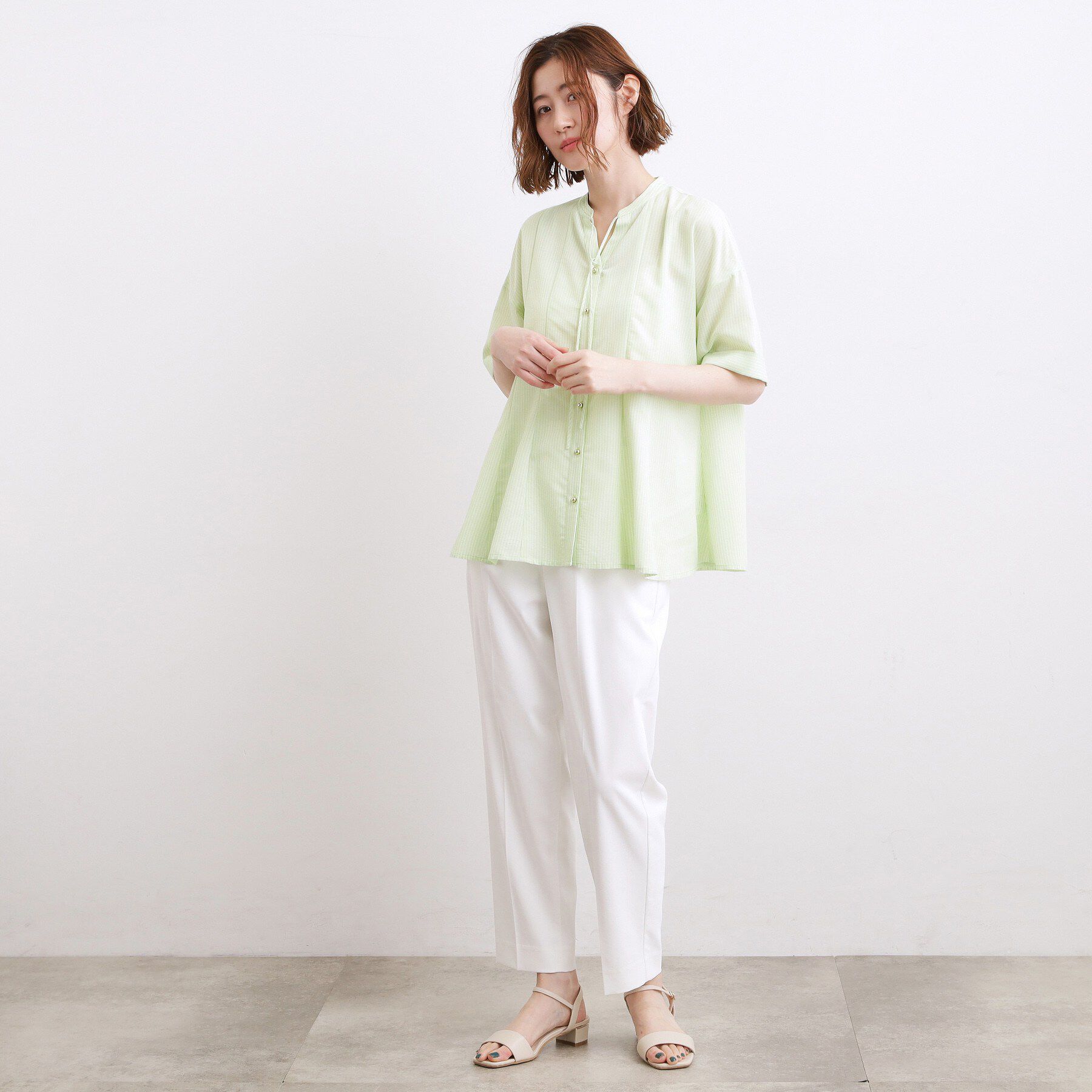 grove「【洗濯機OK・ひんやり】さらっと軽やか、夏のフレアシャツ」|シャツ・ブラウス|