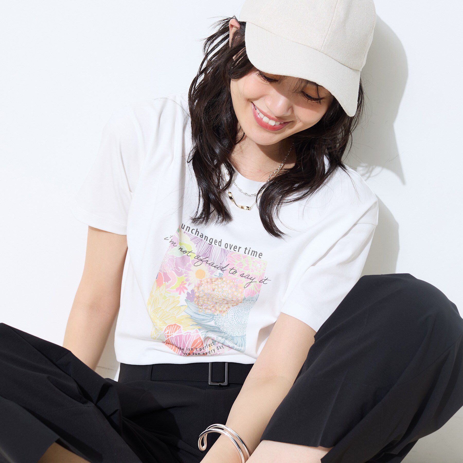 INDIVI「【UVケア／選べるグラフィック】スムースジャージTシャツ」|Tシャツ・カットソー|