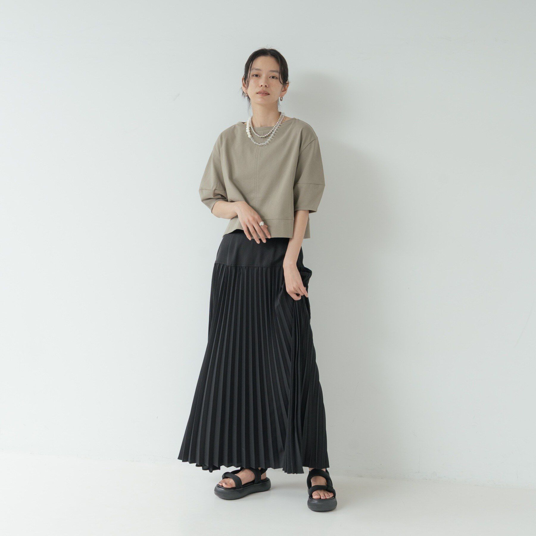 GALLEST「ハーフスリーブフォルムカットソー【再入荷／マシンウォッシュ／接触冷感】」|Tシャツ・カットソー|