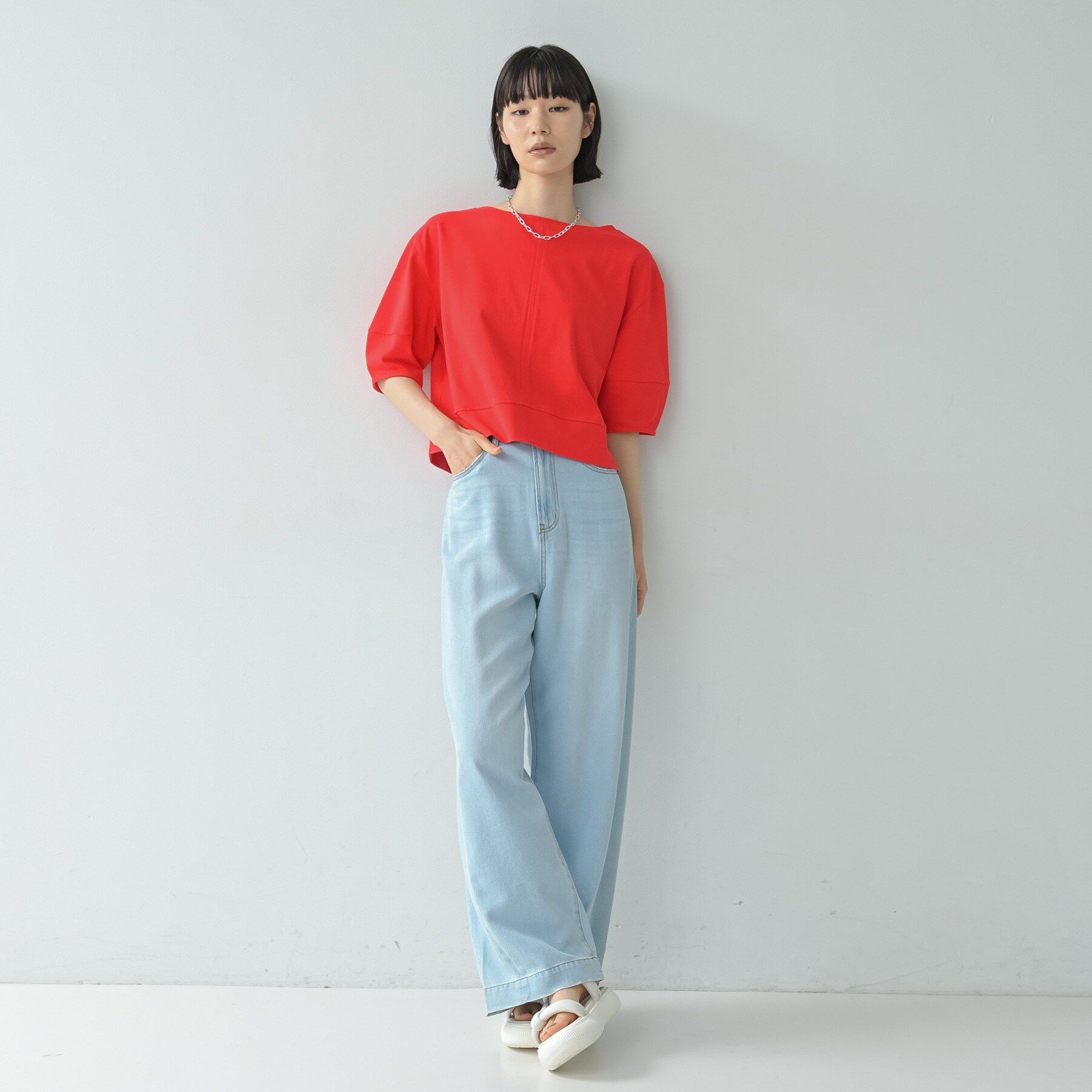 GALLEST「ハーフスリーブフォルムカットソー【再入荷／マシンウォッシュ／接触冷感】」|Tシャツ・カットソー|