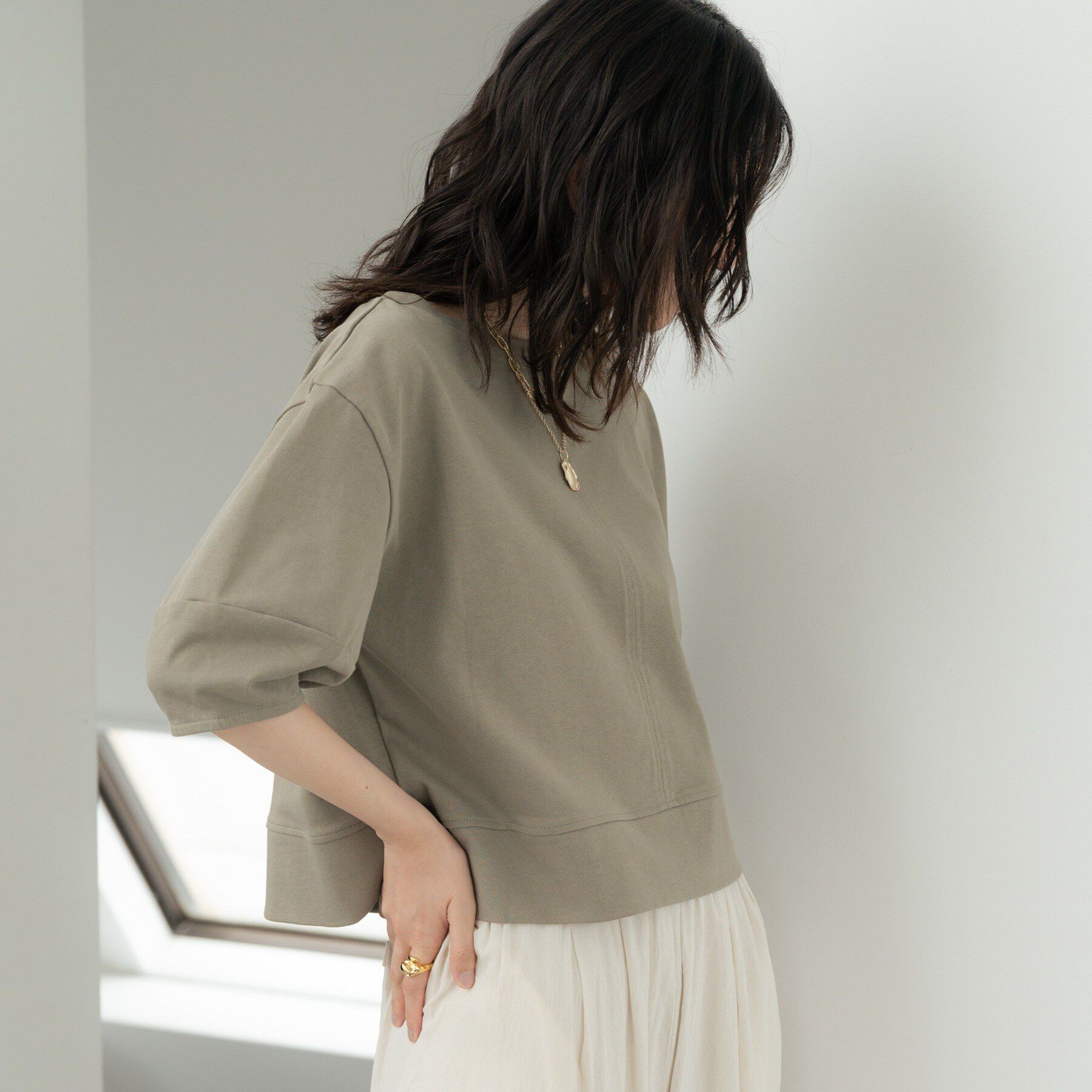GALLEST「ハーフスリーブフォルムカットソー【再入荷／マシンウォッシュ／接触冷感】」|Tシャツ・カットソー|